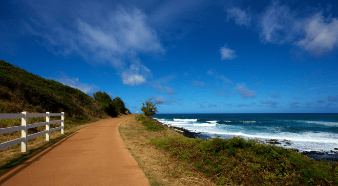 Ke Ala Hele Makalae or “the path that goes by the coast” describes the scenic multi-use path that runs throughout Kapaa