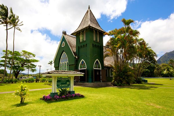 Wai`oli Hui`ia Church is listed on the State and National Registers of Historic Places