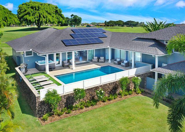 A vacation home in Kauai, which is one of the best places to stay in Hawaii for families.