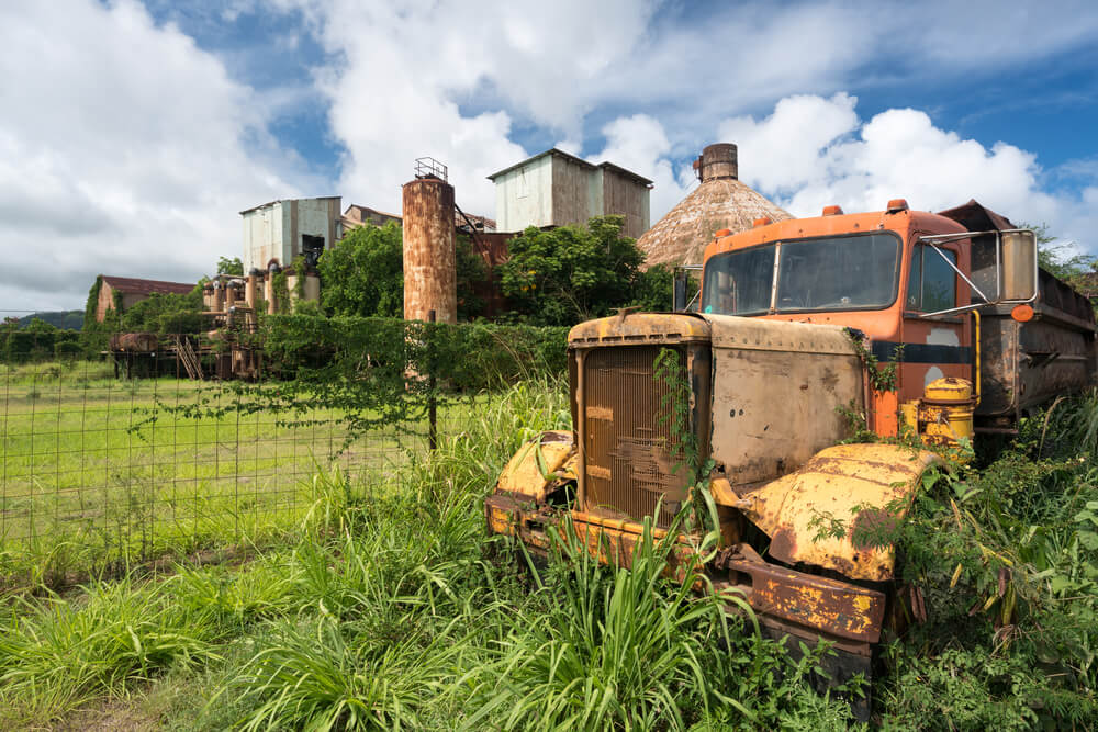 The remnants from sugar mills in Old Koloa Town.