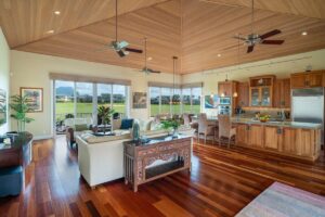 The living area of a Kauai vacation rental to practice common Hawaiian words and phrases.