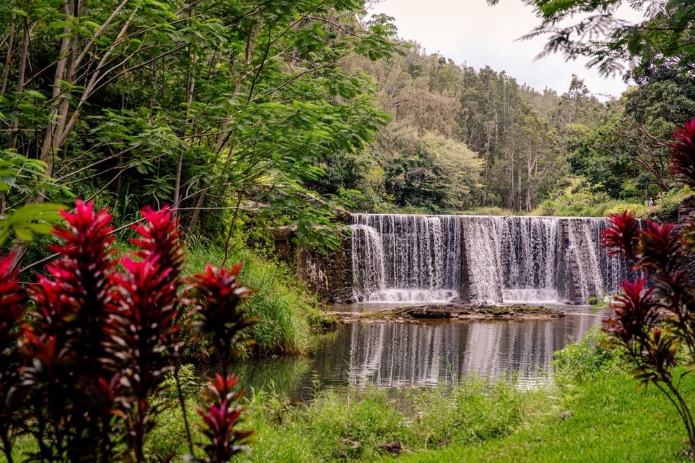 A waterfall that's one of the hidden gems on Kauai.